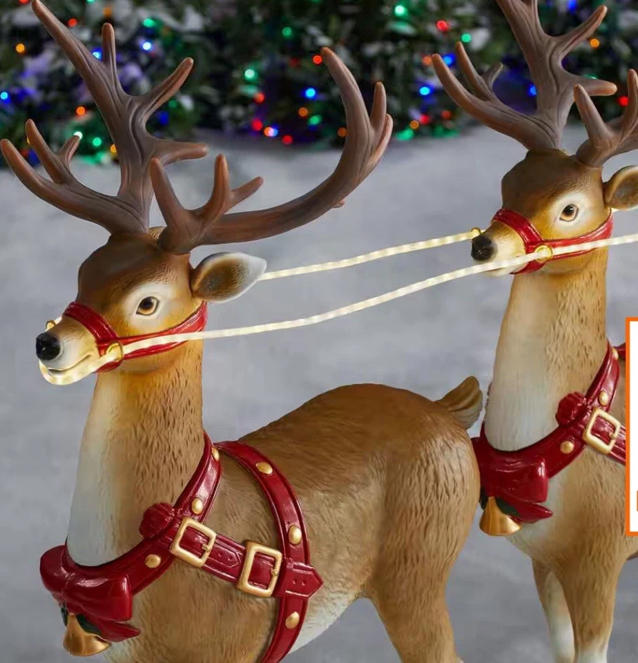 Home Depot 9 pies LED tamaño gigante trineo de Papá Noel con renos vacaciones NUEVO 2025 Foto 4 de 4