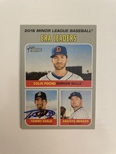 Tommy Eveld SIGNED 2019 Topps Heritage Minor League - ERA Leaders #194 IP AUTO