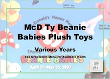 McDonald's TY Teenie Beanie Babies & Beanie Boos-Vintage to Current-Pick!