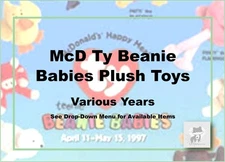 McDonald's TY Teenie Beanie Babies & Beanie Boos-Vintage to Current-Pick!