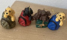 Lot Of 4 Labrador Retriever Lab Resin Christmas Tree Ornaments