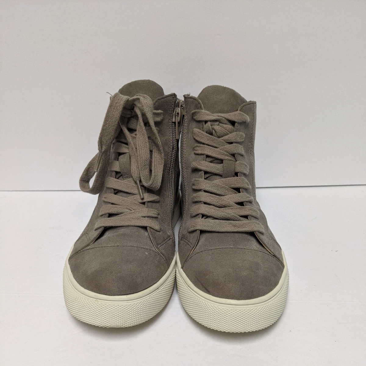 Steve Madden Demmie High Top Zip Lace Up Grey Comfort Fashion