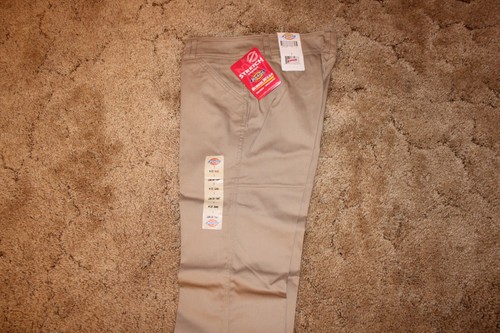 Dickies Girl's School Uniform Flare Flat Front Wide Band Khaki Sz 7 Jr 31"x31.5" - Picture 2 of 10