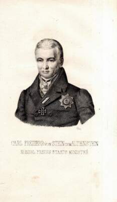 c1840 Karl vom Stein zum Altenstein Politiker Preussen Lithographie-Porträt