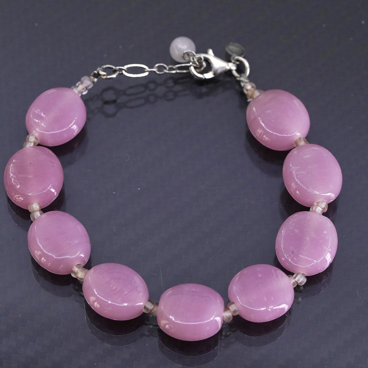 7+1”, vintage sterling silver 925 handmade chain bracelet with 