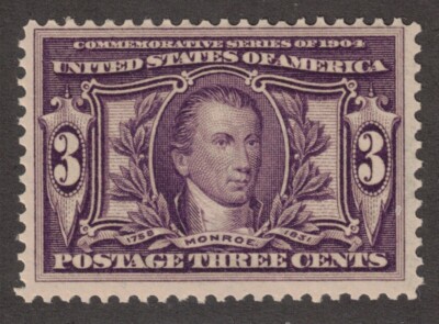 US Stamp Scott # 325 Violet 3cent Louisiana Purchase Expo Issue - Mint OG NH