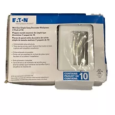 Eaton PJ26W-10-LW Mid-Size Gang Decorator Wallplates Pack of 10 White NEW