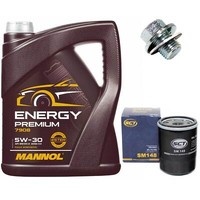 MotoröL Set 5W-30 5 Liter + ÖLfilter + Schraube FüR Toyota Avensis RAV 4 Corolla