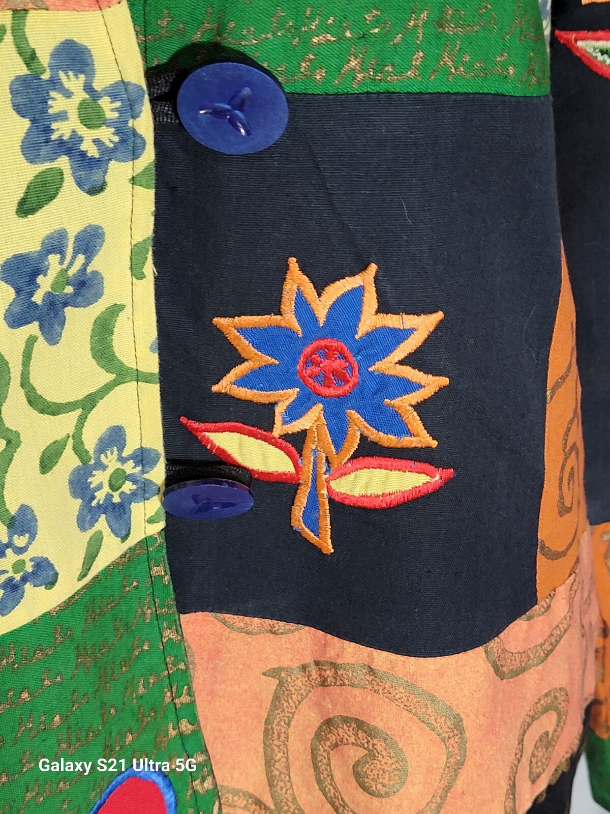 VTG ALLURE ART PATCHWORK JACKET  SIZE M MULTICOLO… - image 7