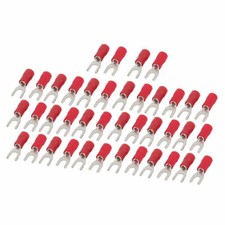40Pcs AWG 14-12 U-Type Crimp Terminals Insulated Wiring Spade Connectors Red