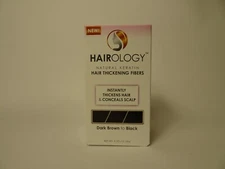 Hairology Natural Keratin Hair Thickening Fibers Dark Brown to Black 5.3g SEALED