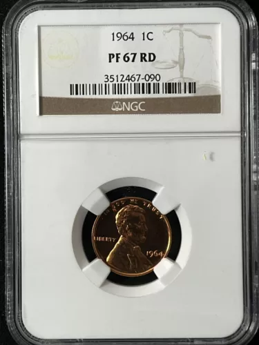 1964 1C RD PROOF Lincoln Memorial One Cent NGC PF67RD        3512467-090