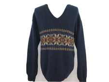 Vintage Eddie Bauer Mens Wool Blend Dark Gray Pullover V-Neck Sweater Large USA