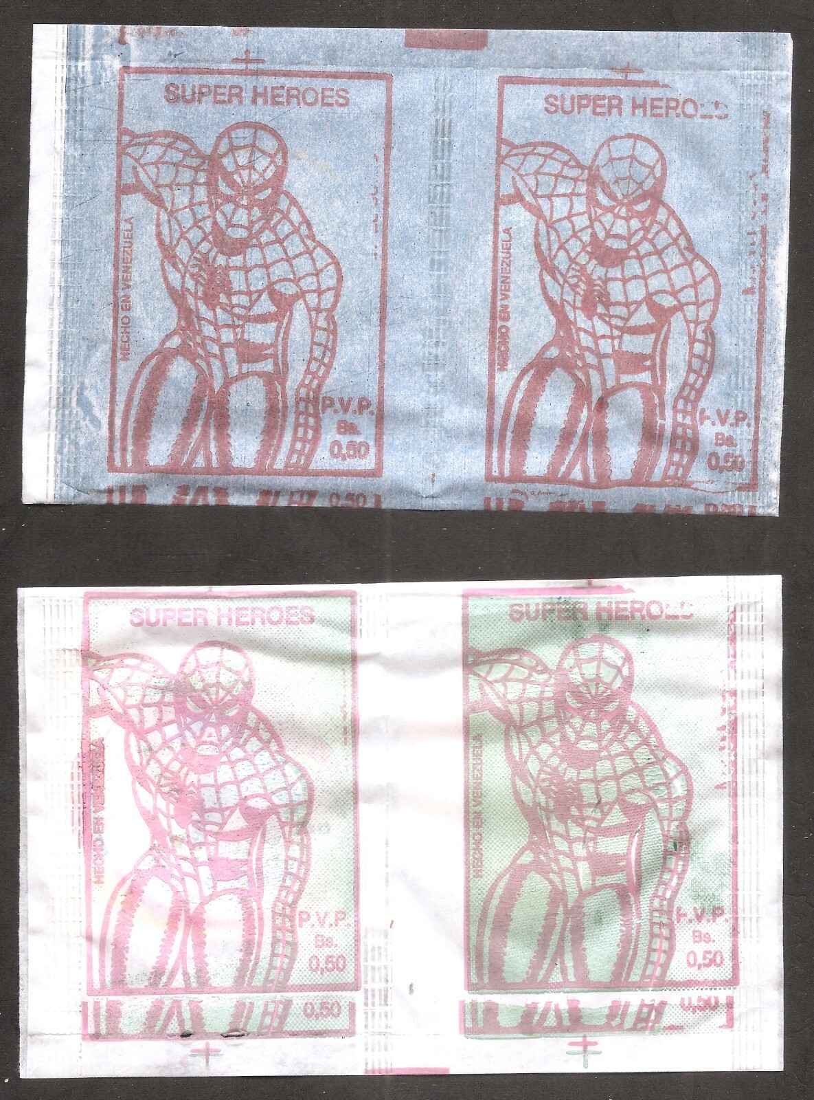 1983 Marvel Super Heroes Reyauca Venezuela 4 packs + 3 Black Panther stickers thumbnail 2