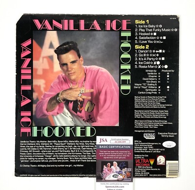 Vanilla Ice Signed Hooked Vinyl Record Original Ultra Label 1st 