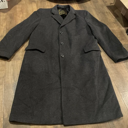 Vintage Brookstreet Raleigh's Washington 100% Cashmere Coat Grey Size 46? video thumbnail