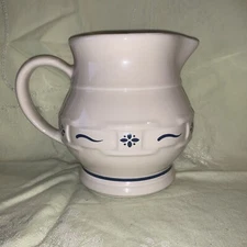 LONGABERGER Pottery - Small Juice Pitcher Classic BLUE  Woven Traditions 30082