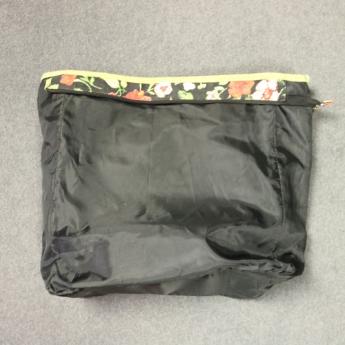 Lang Dark Floral Print Canvas Tote Bag Zip or Toggle Close Black Red Green 13.5" - Picture 17 of 24