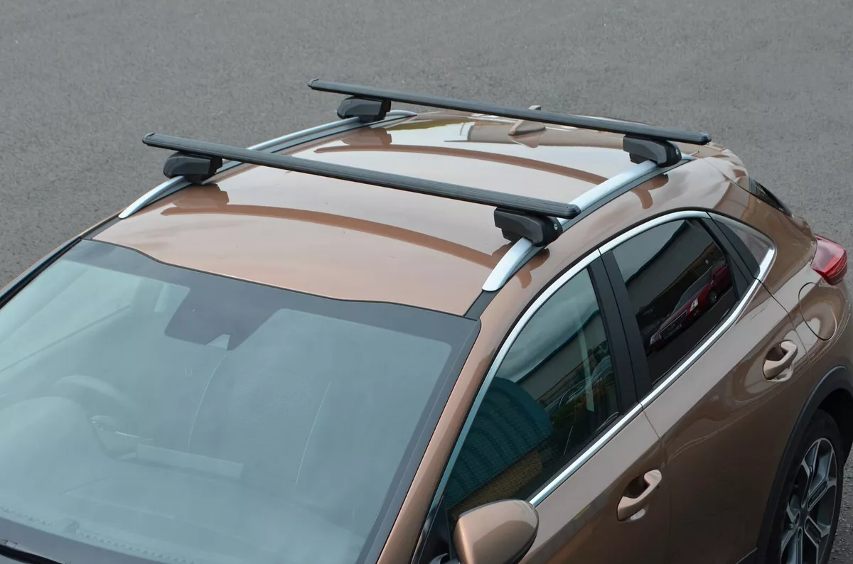 Black Cross Bars For Roof Rails To Fit Kia Ceed Estate 2018