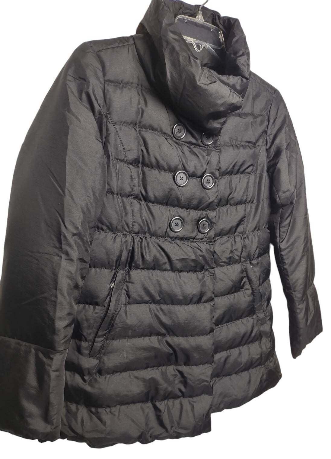 Ann Taylor Loft Down Puffer Jacket Medium Snap Cl… - image 3