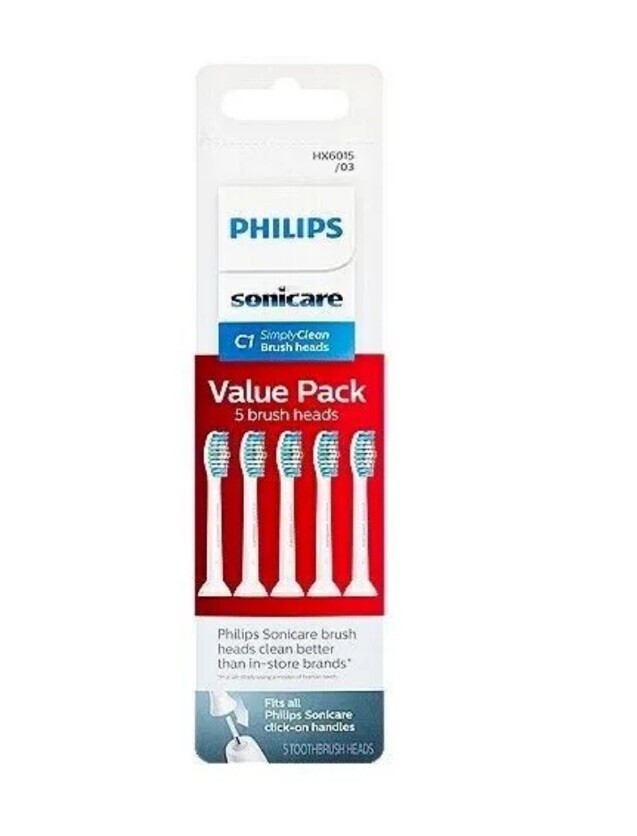 Philips Sonicare Genuine SimplyClean Replacement Toothbrush Heads, 5