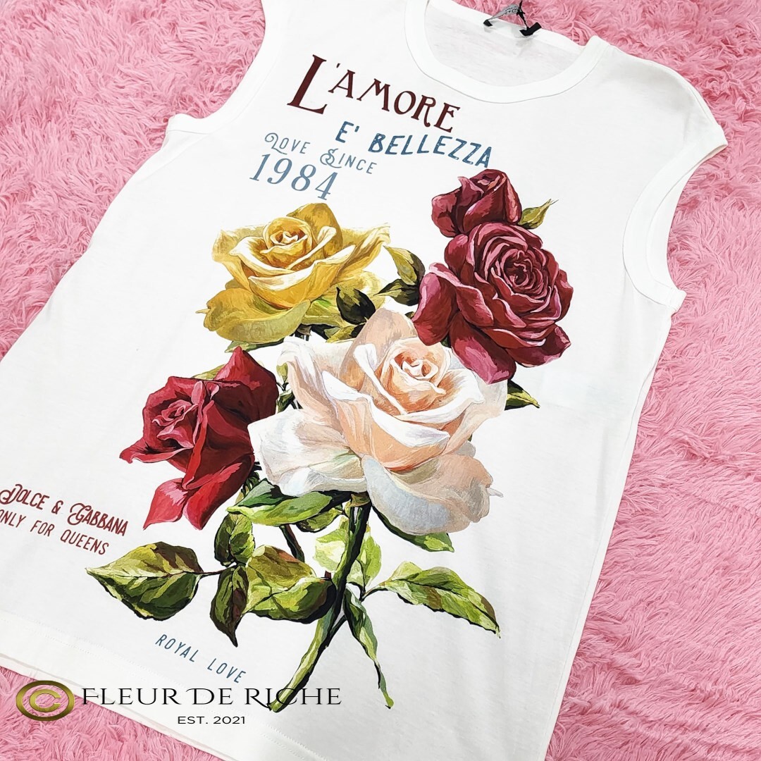 Dolce & Gabbana Ivory L'Amore E' Bellezza Sleeveless Tank | size
