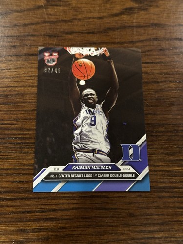 Khaman Maluach Duke  2024-25 Bowman U NOW Basketball Card 7 Blue Parallel /49