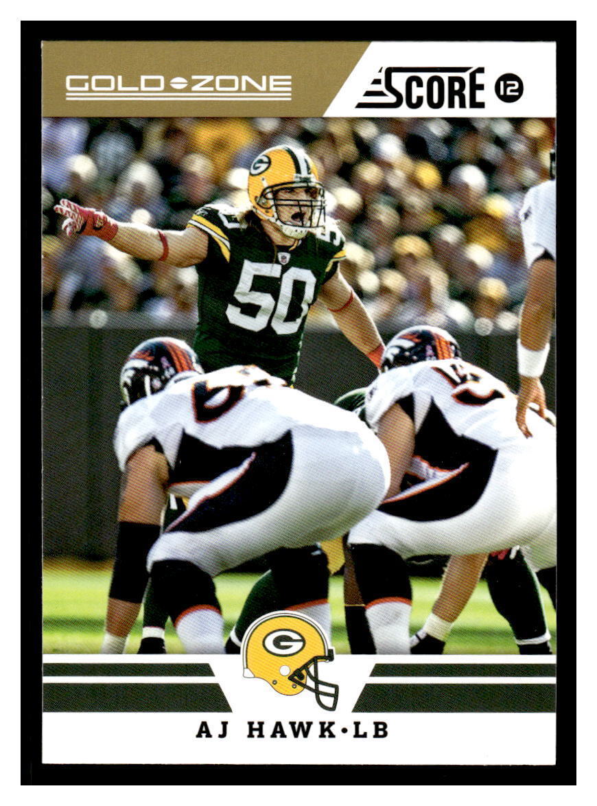 2012 Score Gold Zone #2 A.J. Hawk - Packers