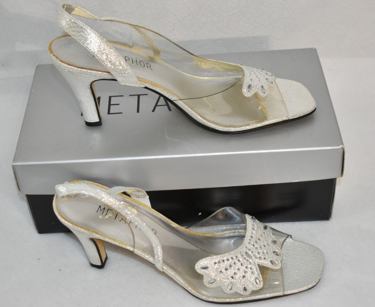 Metaphor Shoes High Heels Size Clear Silver Women's