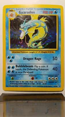 HOLO Gyarados 6/102 - LP - 1999 Base Pokemon Card - $2 Combined