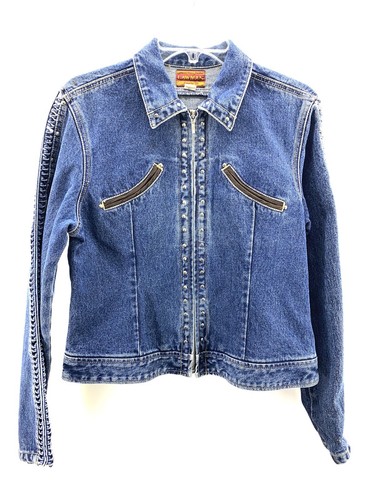 Vtg lawman womens denim jacket sz L 