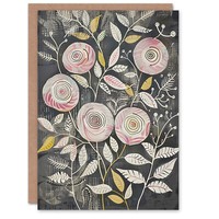 Natur Blumen Botanisch Grunge Einfach Geburtstagskarte