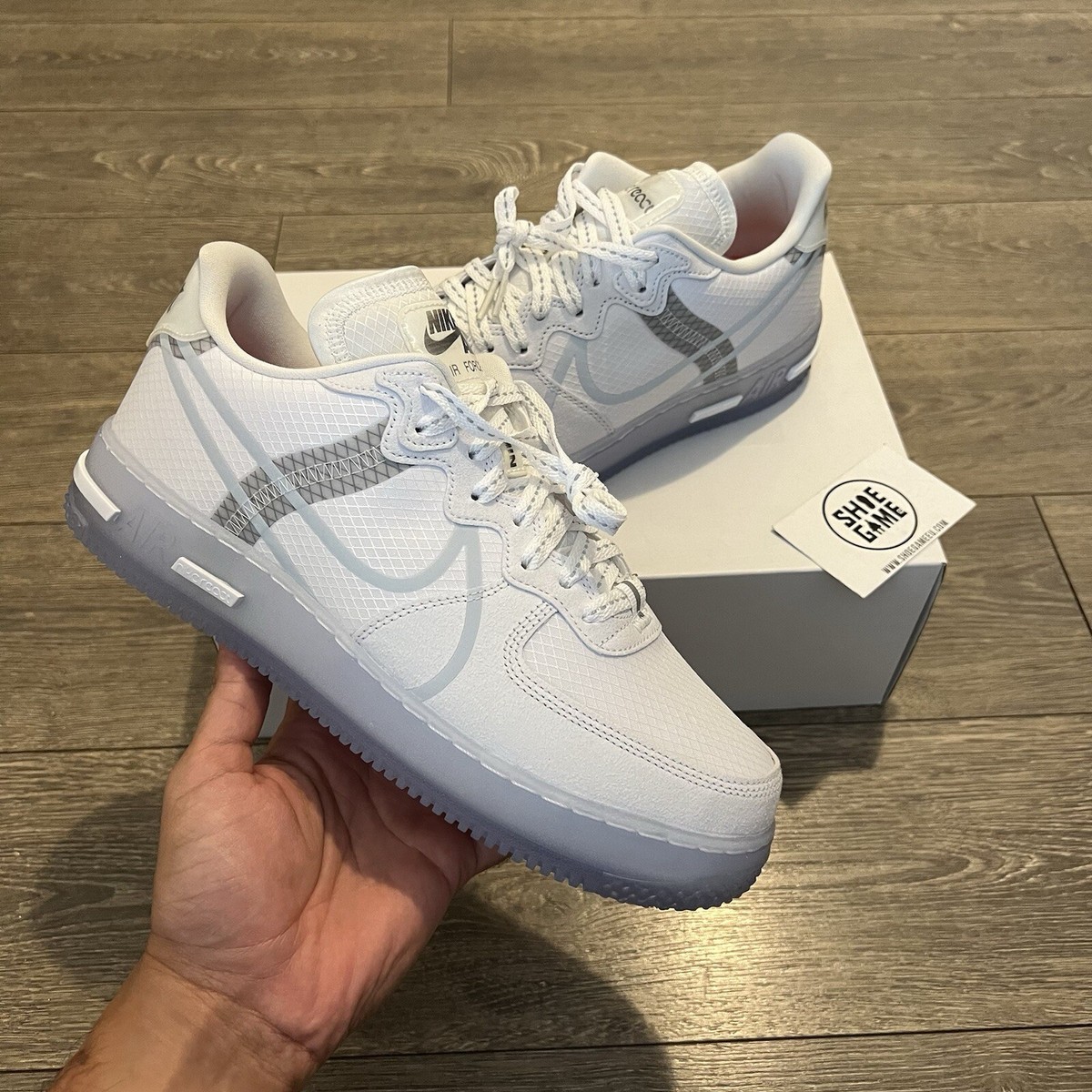 BNIB Nike Air Force React White Light Bone (2020) CQ8879-100 UK