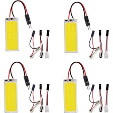 4pc 12v Led Dome Light Bulb 36-smd Interior Led Light Panel White Cob Ba9s T10