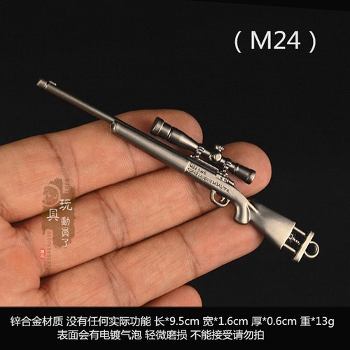 Mini gun model 98k carbine AWP sniper AK47 alloy keychain pendant soldier access - Picture 40 of 47