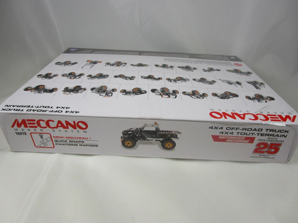 Meccano by Erector 4x4 OFF-ROAD TRUCK 25 Model Building Set 443 piece STEM toy - Image 3 of 4