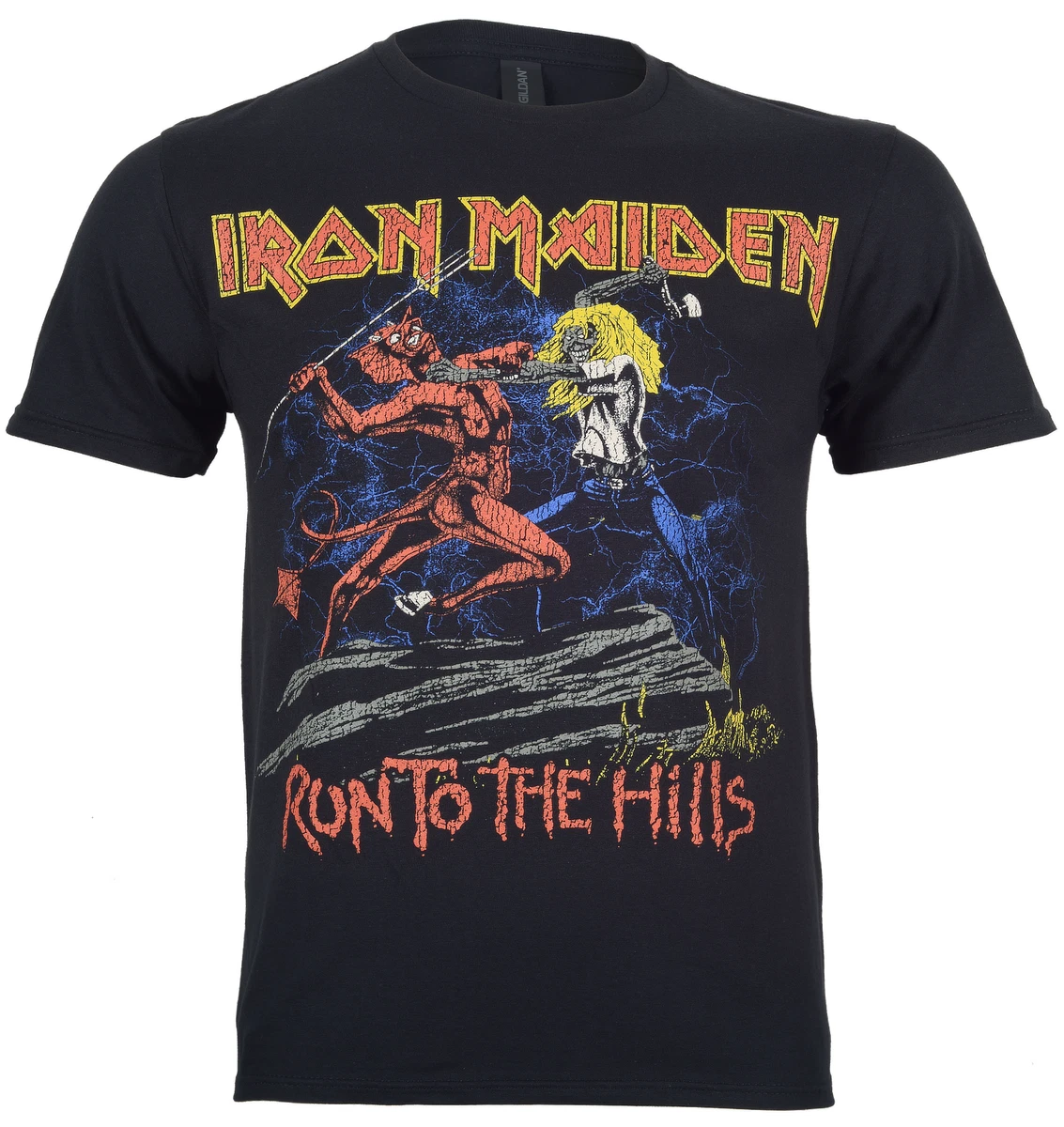 Iron Maiden Euro Tour – Maglietta Uomo, Nero, Taglia S – 100% Cotone