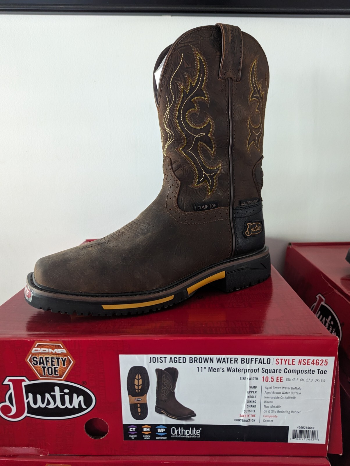 Justin Joist SE4625 Aged Brown Buffalo Workwear Boots Composite Toe