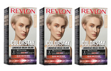 3x Revlon Colorstay Permanent Cream Colour Hair Dye 01 Ultra Light Ash Blond