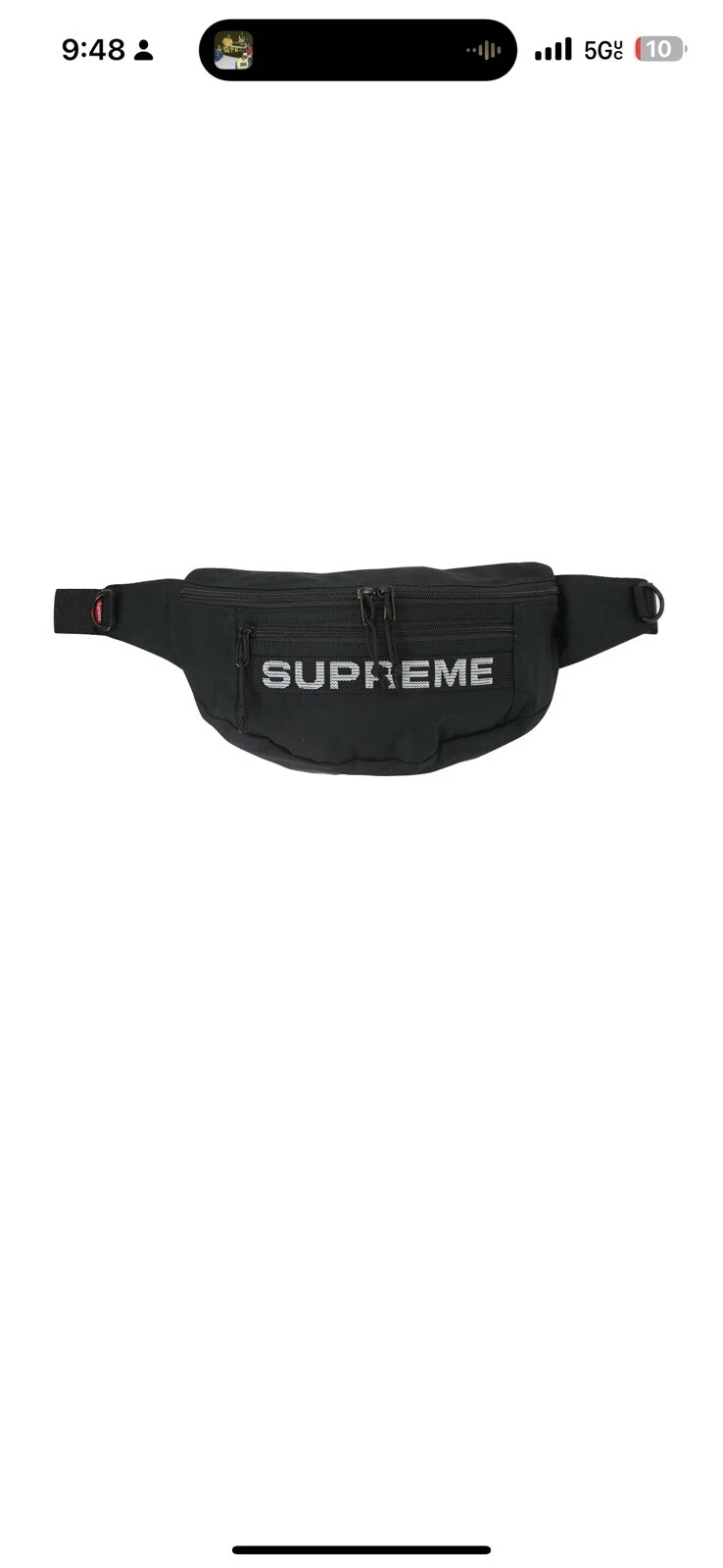 Sac taille Supreme SS23   noir   neuf