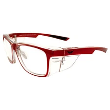 Global Vision RXT Safety Glasses RXAble Crystal Clear Red Frames w/Clear Lenses