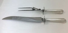 Durgin sterling FAIRFAX 2-PIECE LARGE ROAST CARVING SET W/STERLING GUARDS