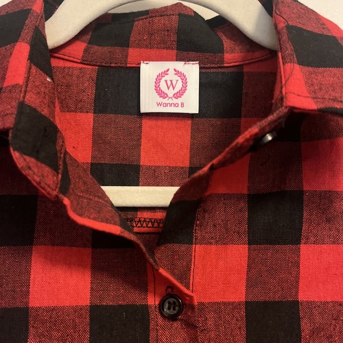 Women’s Boutique Red Plaid Long Sleeved Button Up Dress Size S eBay