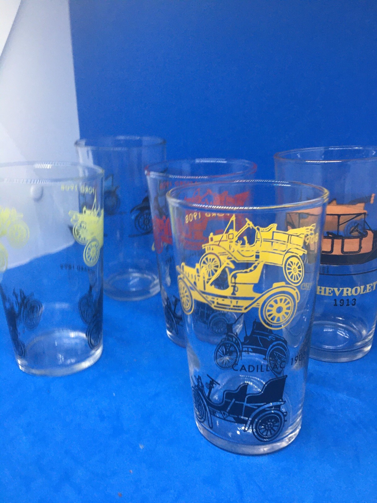 Vintage Drinking Glasses Antique Cars, set of 5 (five) eBay