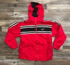 Vintage BIKE Youth Large 14-16 Red Black Full ZIp Windbreaker Jacket