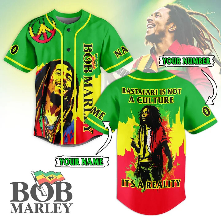 Personalized One Love Bob Marley Baseball Jersey, Bob Marley Shirt