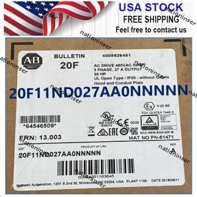 New Allen Bradley 20F11ND027AA0NNNNN SER A 20HP PowerFlex 753 VFD AC DRIVE