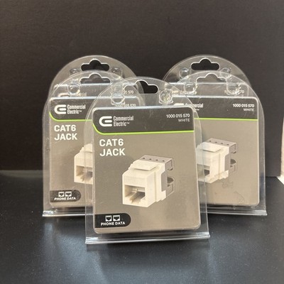 CE TECH Cat 6  Jacks - White 5 Pack