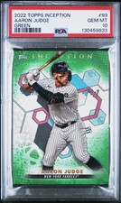 AARON JUDGE TOPPS INCEPTION GREEN NEW YORK YANKEES #99 2022 / PSA 10