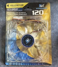 NEW KINGWIN CFY-012LB Yellow LED 120mm Desktop Computer Cooling Case Fan